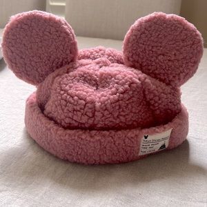 TOKYO DISNEY DISNEYLAND Mickey Ears Sherpa Beanie Hat Limited Exclusive Pink NWT